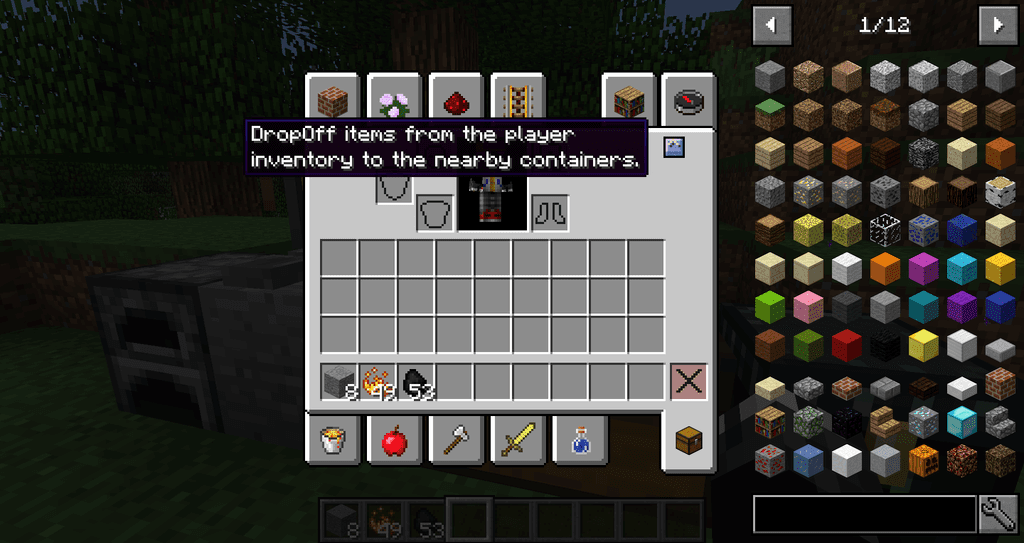 DropOff Mod 1.12.2, 1.10.2 (Transfer All Items from Inventory to Chest) 6