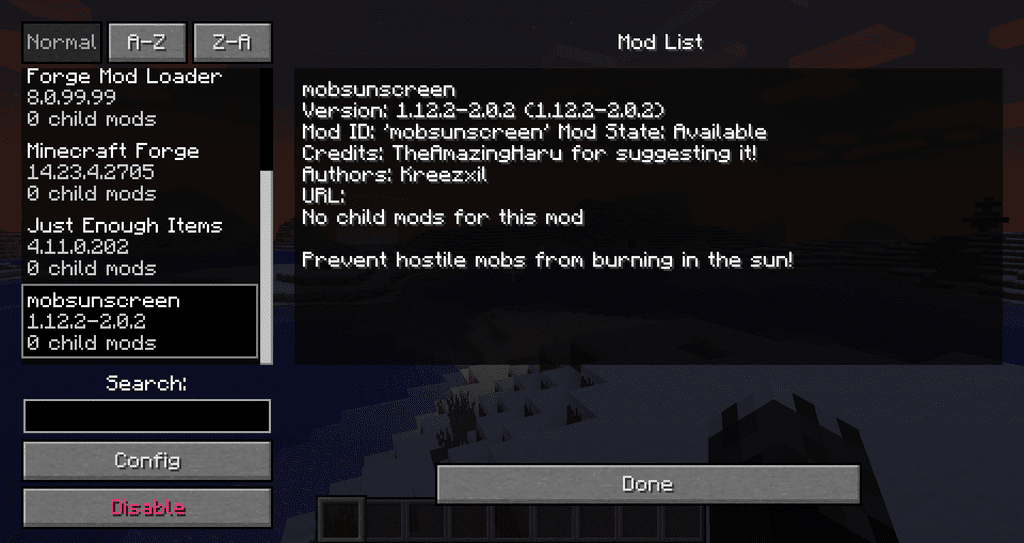 Mob Sunscreen Mod (1.20.2, 1.19.4) - Prevent Mobs from Burning in Sunlight 2