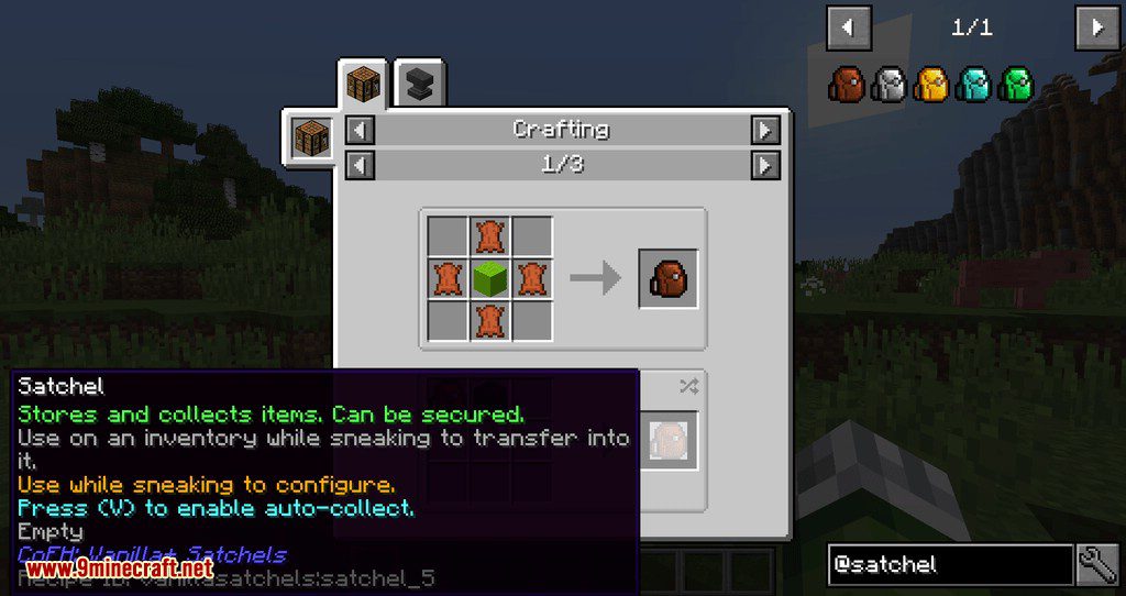 CoFH Vanilla+ Satchels Mod 1.12.2 (Adds Satchels In Vanilla Materials) 3