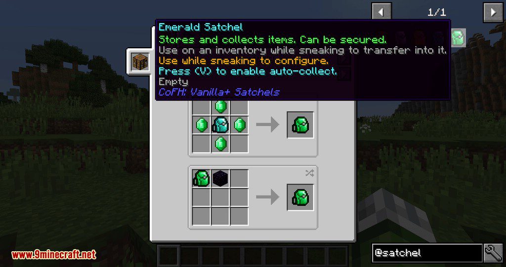 CoFH Vanilla+ Satchels Mod 1.12.2 (Adds Satchels In Vanilla Materials) 6