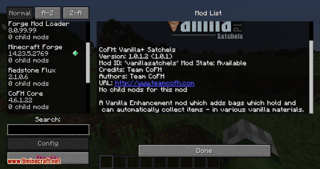 CoFH Vanilla+ Satchels Mod 1.12.2 (Adds Satchels In Vanilla Materials) 7