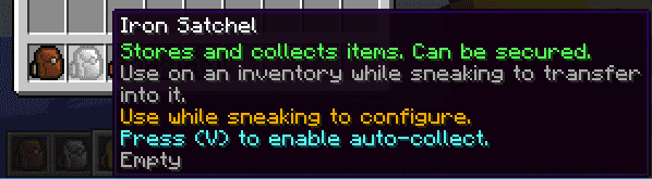 CoFH Vanilla+ Satchels Mod 1.12.2 (Adds Satchels In Vanilla Materials) 2