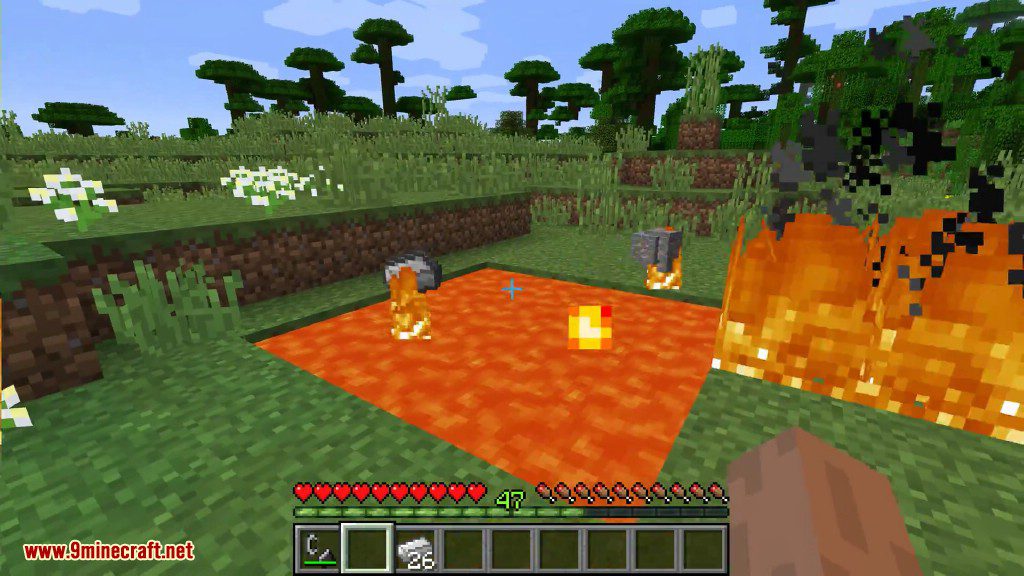 Popcorn Smelting Mod 1.12.2 (Smelting Items by Dropping them in Lava) 2