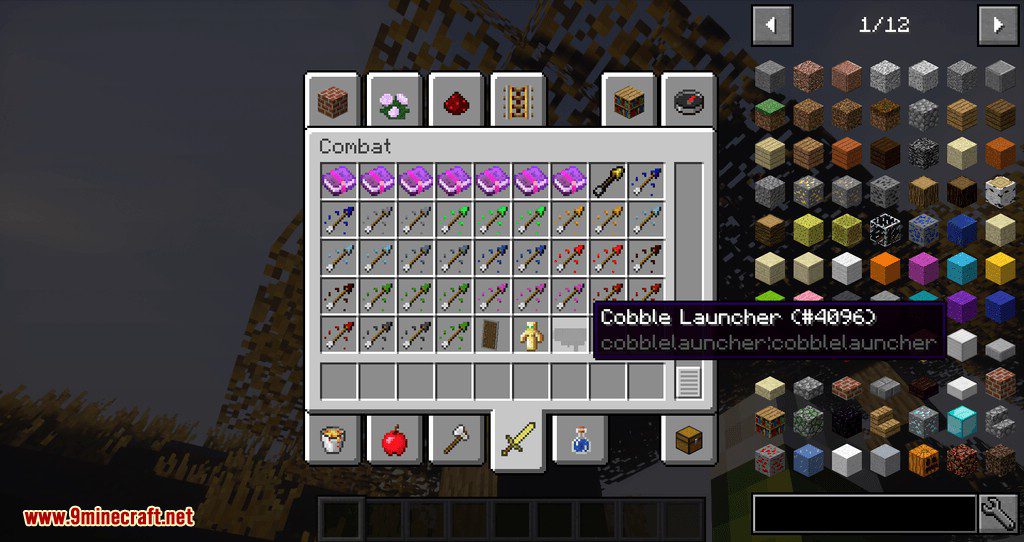 Cobble Launcher Mod 1.12.2 (Fire Them With Cobble Gun) 2