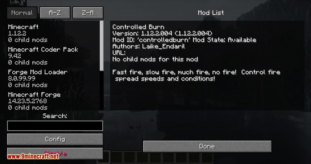 Controlled Burn Mod 1.12.2 (Control Fire Speeds And Conditions) 2