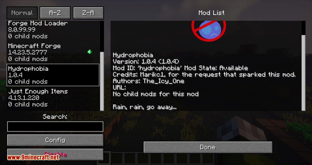 Hydrophobia Mod 1.12.2, 1.11.2 (Makes Rain Is A Part Of Our Minecraft Lives) 2