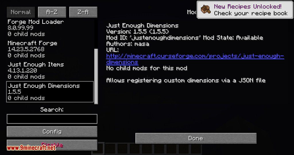 Just Enough Dimension Mod 1.12.2 (Powerful Tool To Create Dimensions) 15