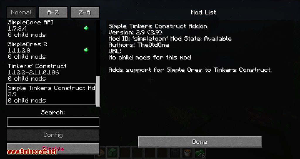 Simple Tcon Mod 1.12.2, 1.11.2 (Makes Simple Ores Compatible With Tinkers Construct) 11