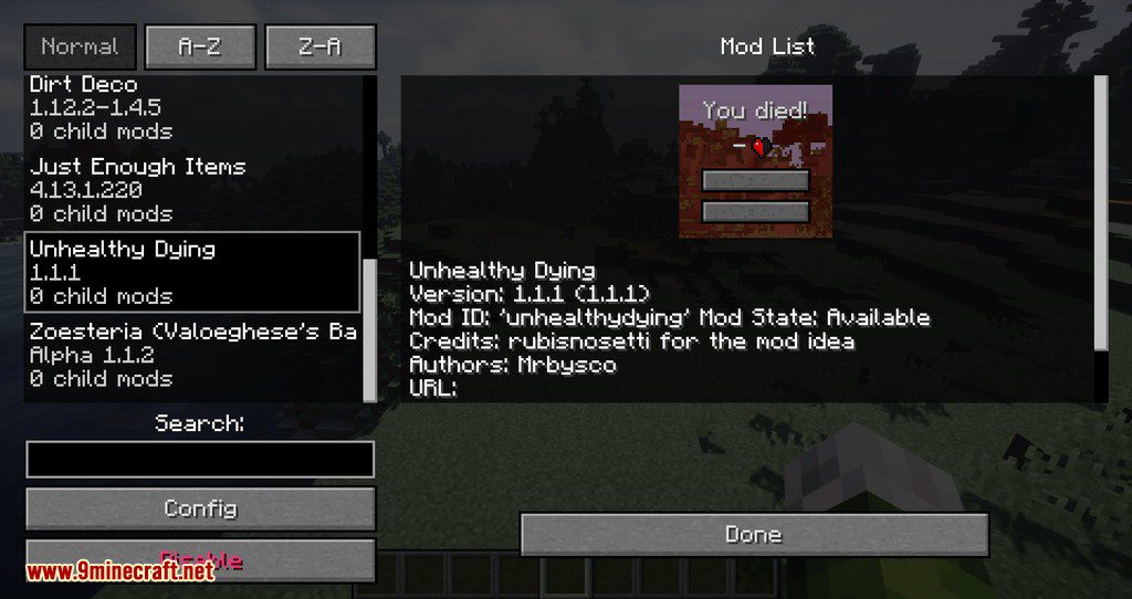 Unhealthy Dying Mod (1.20.1, 1.19.4) - Not a Normal Death 2