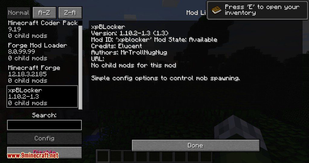 XP Blocker Mod 1.11.2, 1.10.2 (Prevent Yourself From Losing EXP) 2