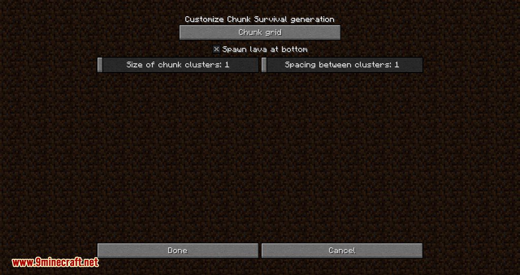 Chunk Survival Generator Mod 1.12.2 (Challenge Yourself At the Next Level) 3