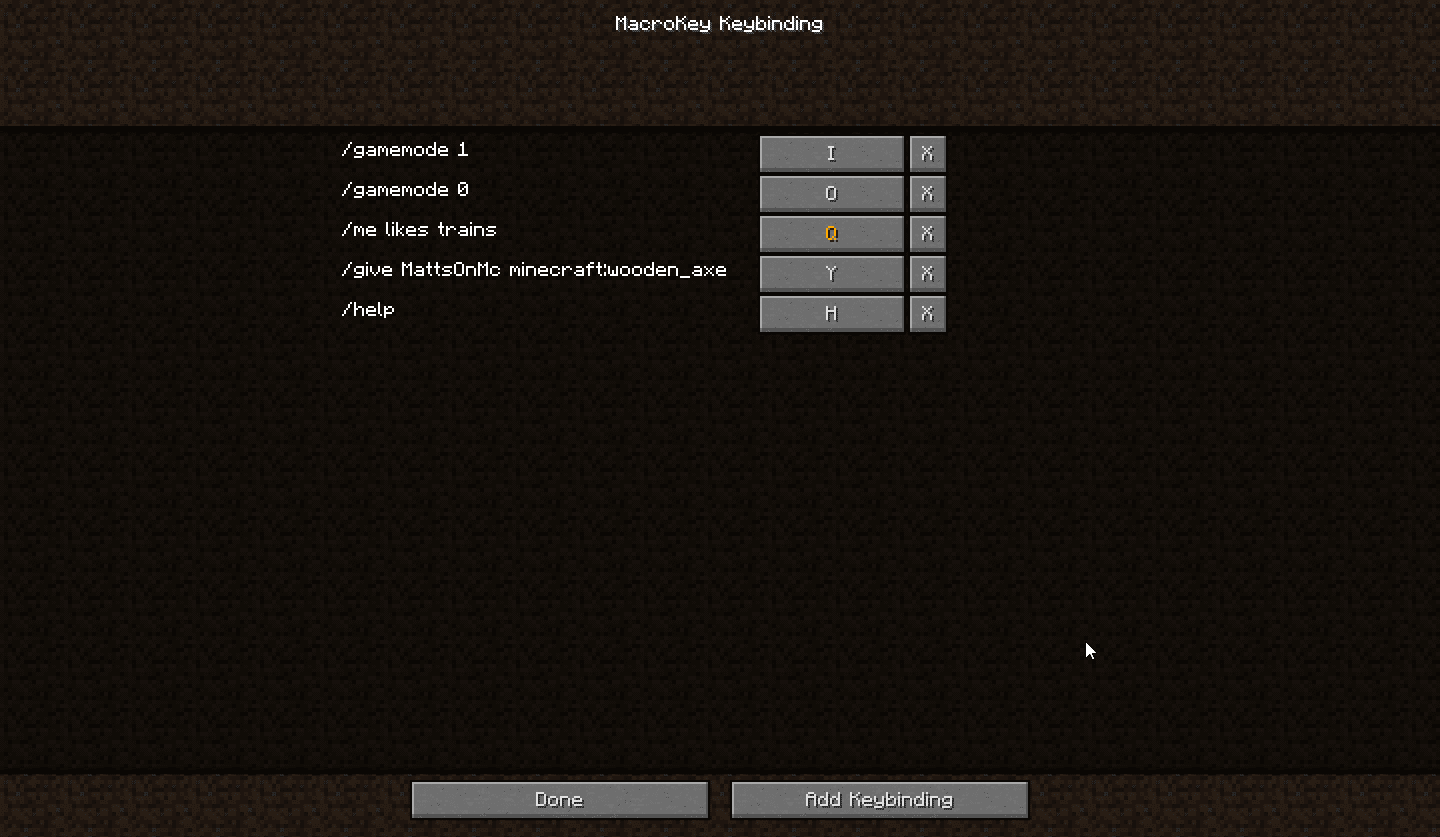 MacroKey Keybinding Mod 1.17.1, 1.16.5 (Connect Commands to Keys) 2