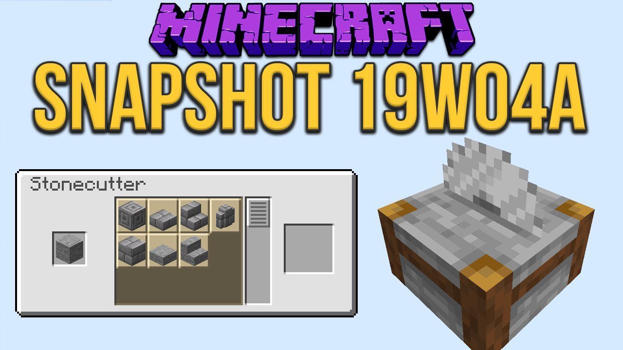 Minecraft 1.14 Snapshot 19w04a (Stonecutter: New Ways to get Blocks) 1