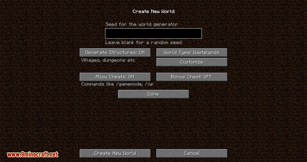 ezWastelands Mod 1.14.4, 1.12.2 (Wastelands Terrain Generator) 2