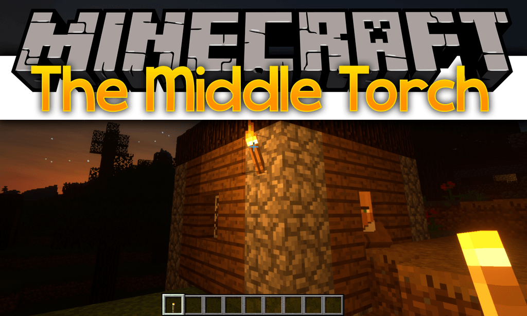 The Middle Torch Mod (1.21.1, 1.12.2) - A Button for Placing Torches 1