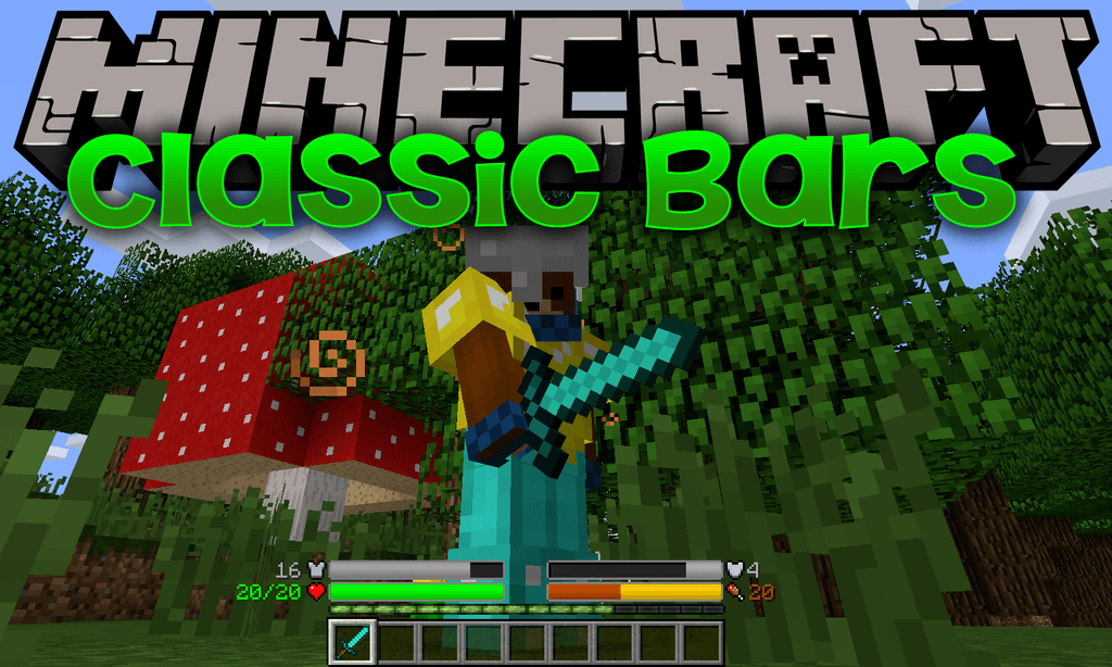 Classic Bars Mod (1.19.2, 1.18.2) - Changes the Status Icons to Status Bars 1