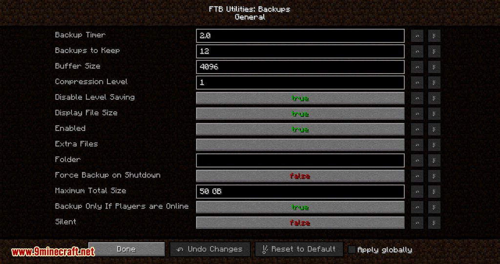 FTB Utilities Backups Mod (1.20.4, 1.19.2) - Configurable Backups 9