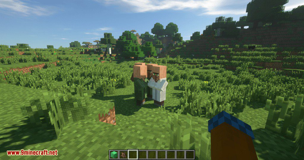 Following Villagers Mod 1.15.2, 1.14.4 (Lure Villagers With Emerald!) 4