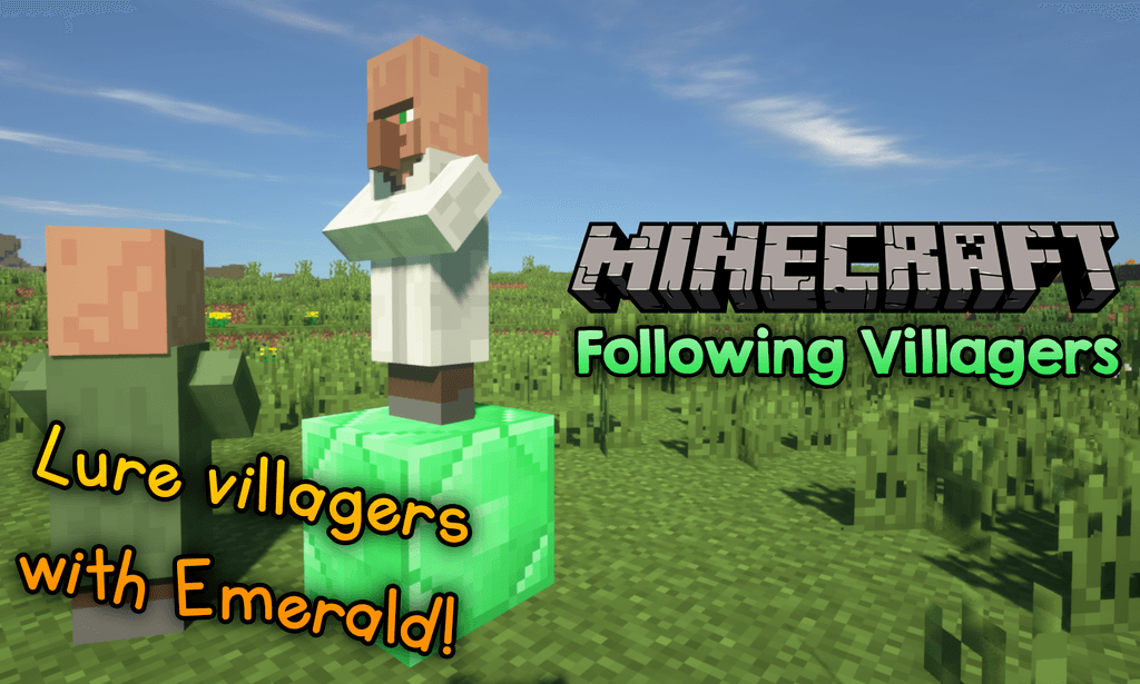 Following Villagers Mod 1.15.2, 1.14.4 (Lure Villagers With Emerald!) 1