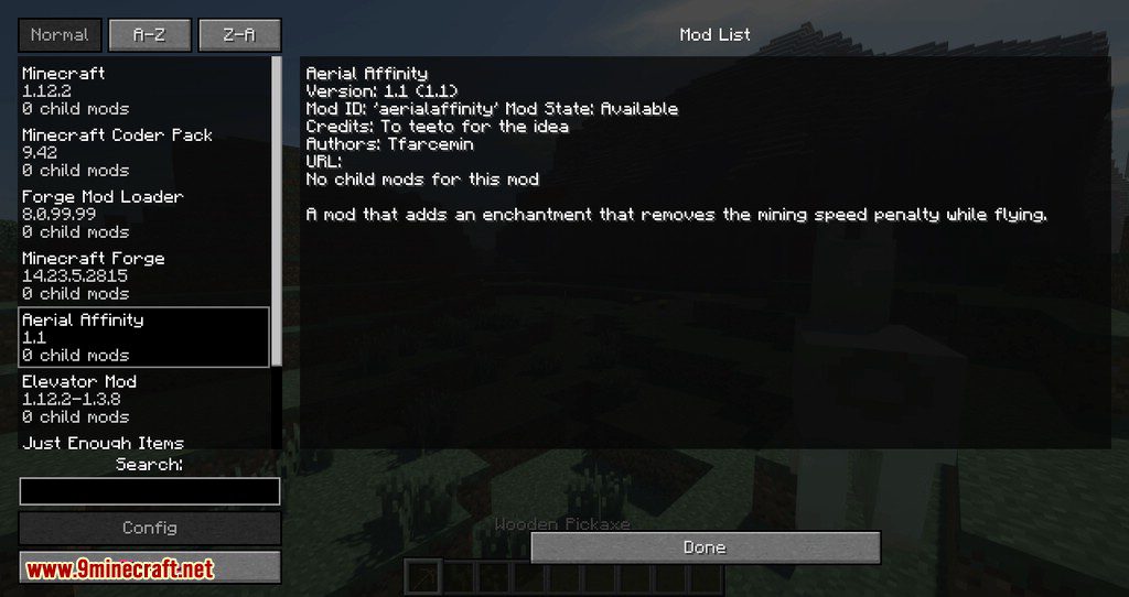 Aerial Affinity Mod 1.15.2, 1.12.2 (Removes The Mining Speed Penalty) 2