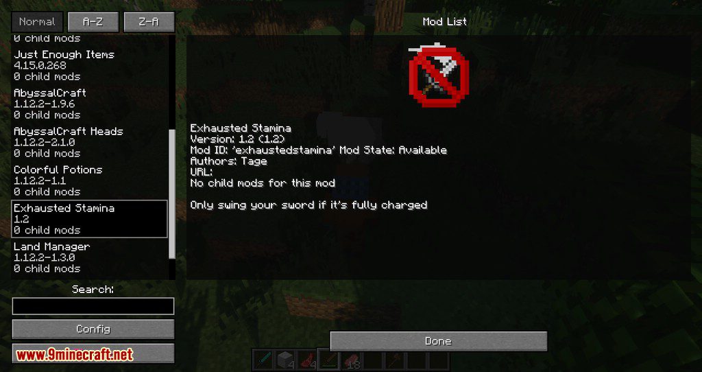 Exhausted Stamina Mod (1.19.3, 1.18.2) - Only Swing Your Sword If Fully Charged 12