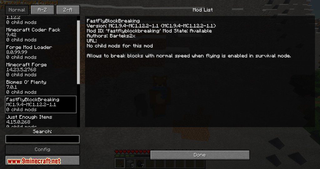 Fast Fly Block Breaking Mod 1.13.2, 1.12.2 (Fast Break Blocks While Flying) 11