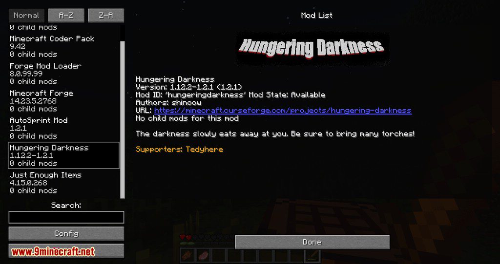 Hungering Darkness Mod 1.12.2 (The Darkness Slowly Eats Away at You) 11