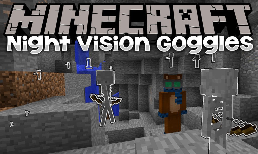 Night Vision Goggles Mod (1.12.2) - See in the Dark & Highlight Mobs 1