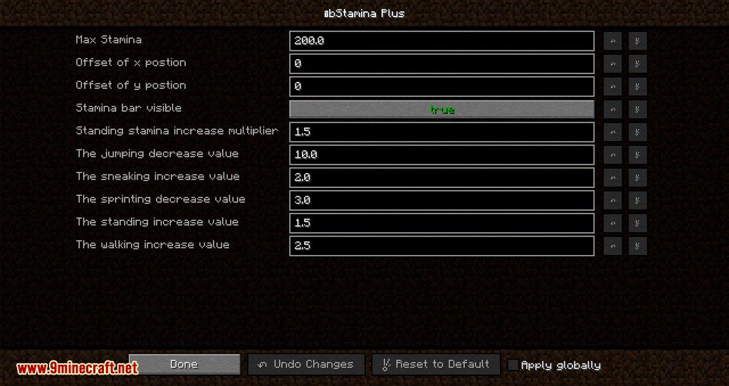 Stamina Plus Mod 1.12.2, 1.11.2 (Decreases Stamina While Moving) 15