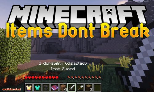 Items Don’t Break Mod (1.19.2, 1.18.2) – Prevent Using Items Beyond Repair Thumbnail