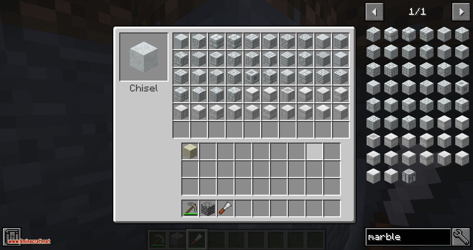 Marble Crafting Table Mod 1.12.2 (Add-on for Chisel) 8