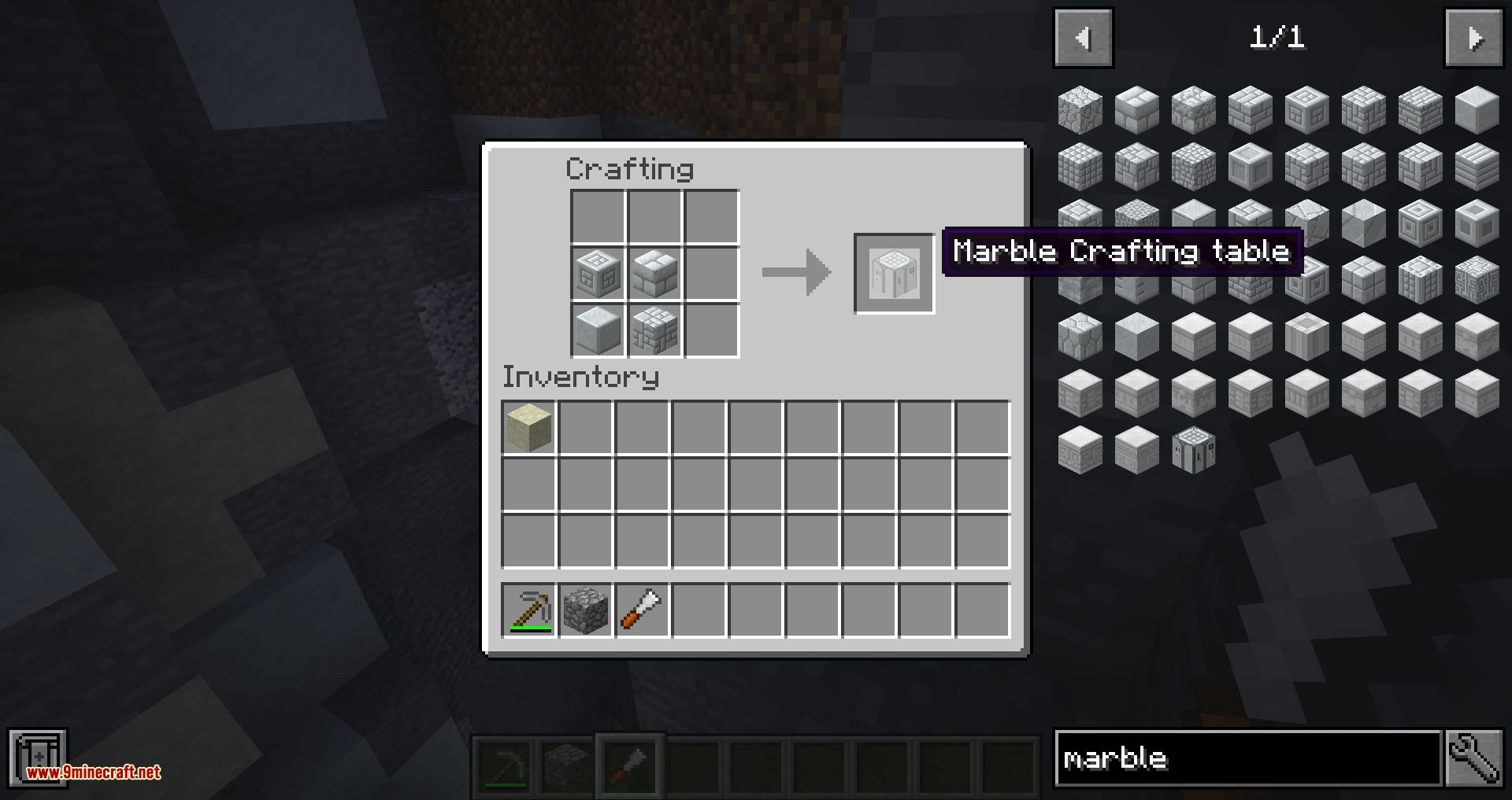 Marble Crafting Table Mod 1.12.2 (Add-on for Chisel) 9