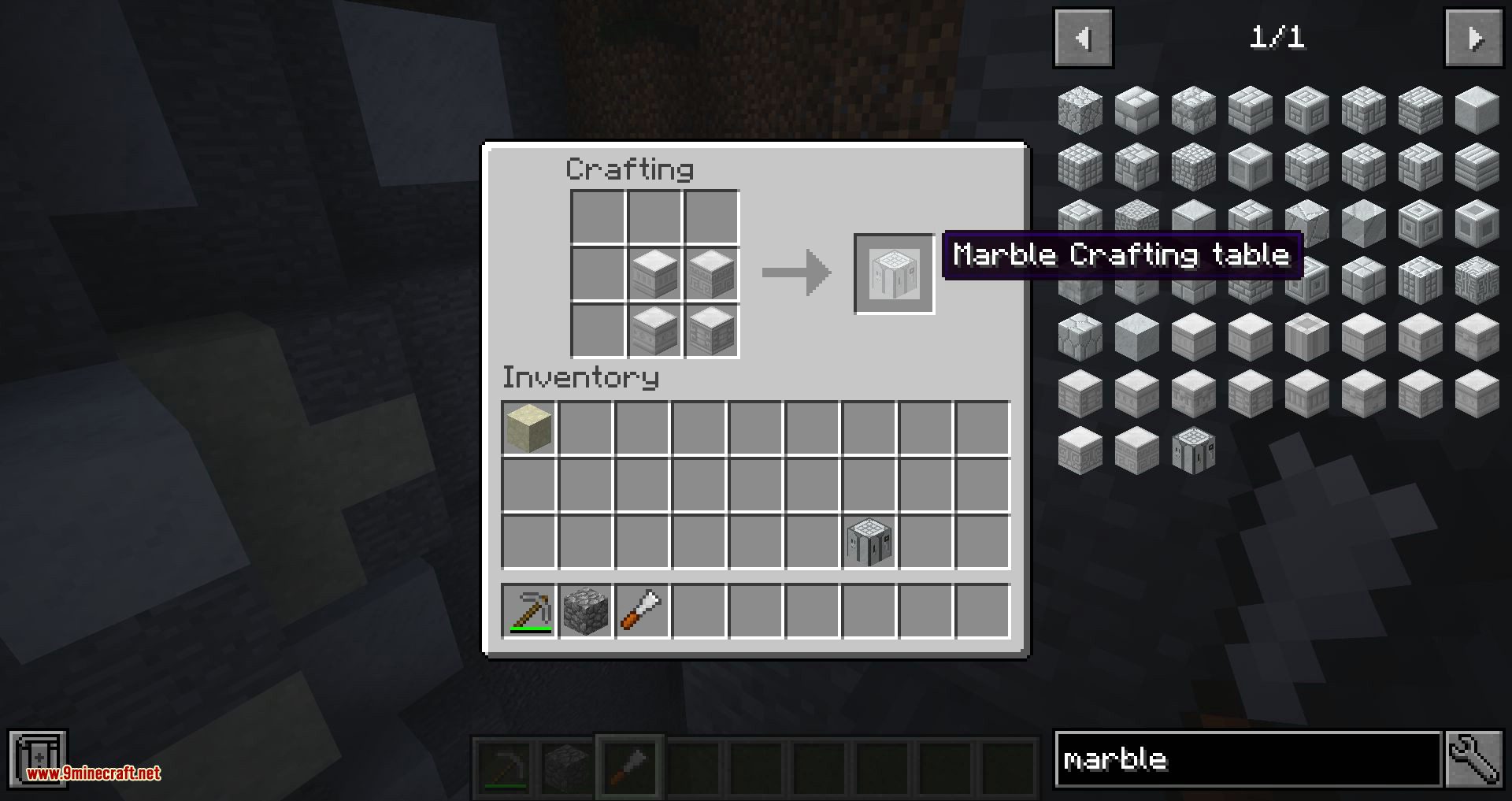 Marble Crafting Table Mod 1.12.2 (Add-on for Chisel) 10