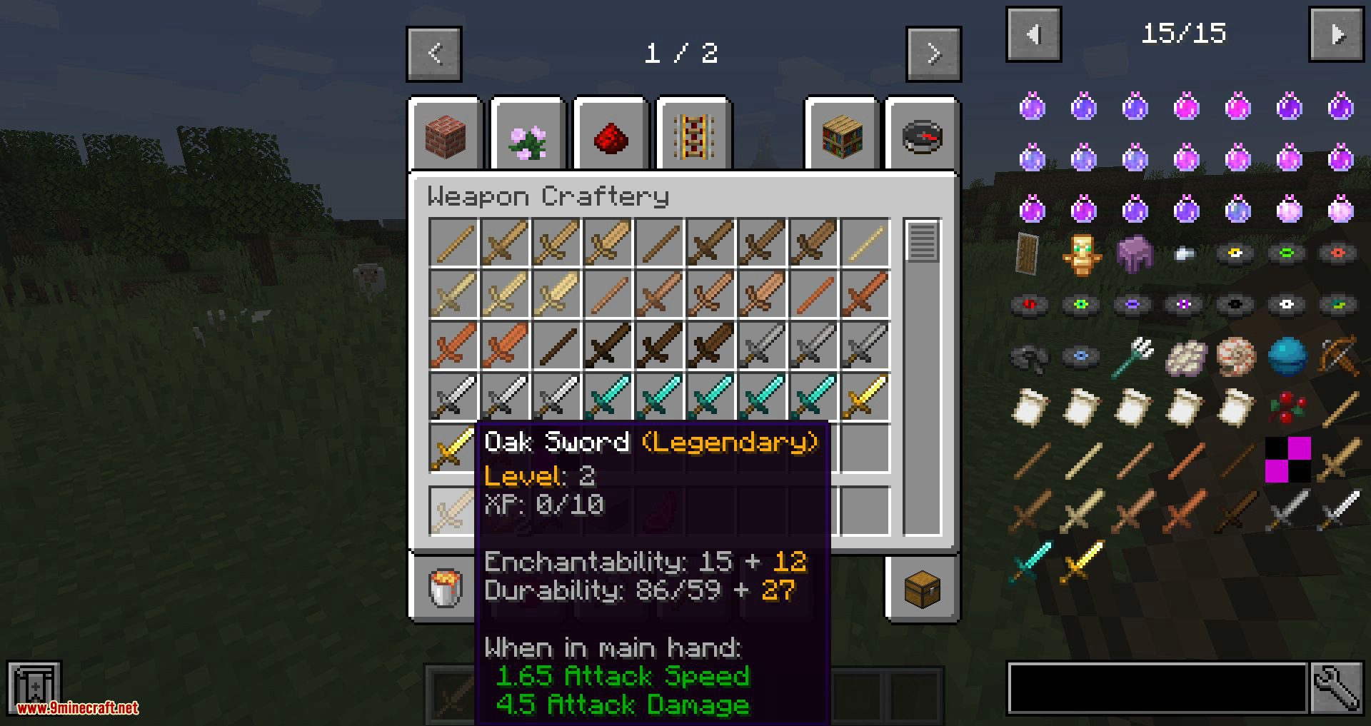 Weapon Craftery Mod 1.14.4, 1.14.3 (Weapons with Level and Rarity System) 6