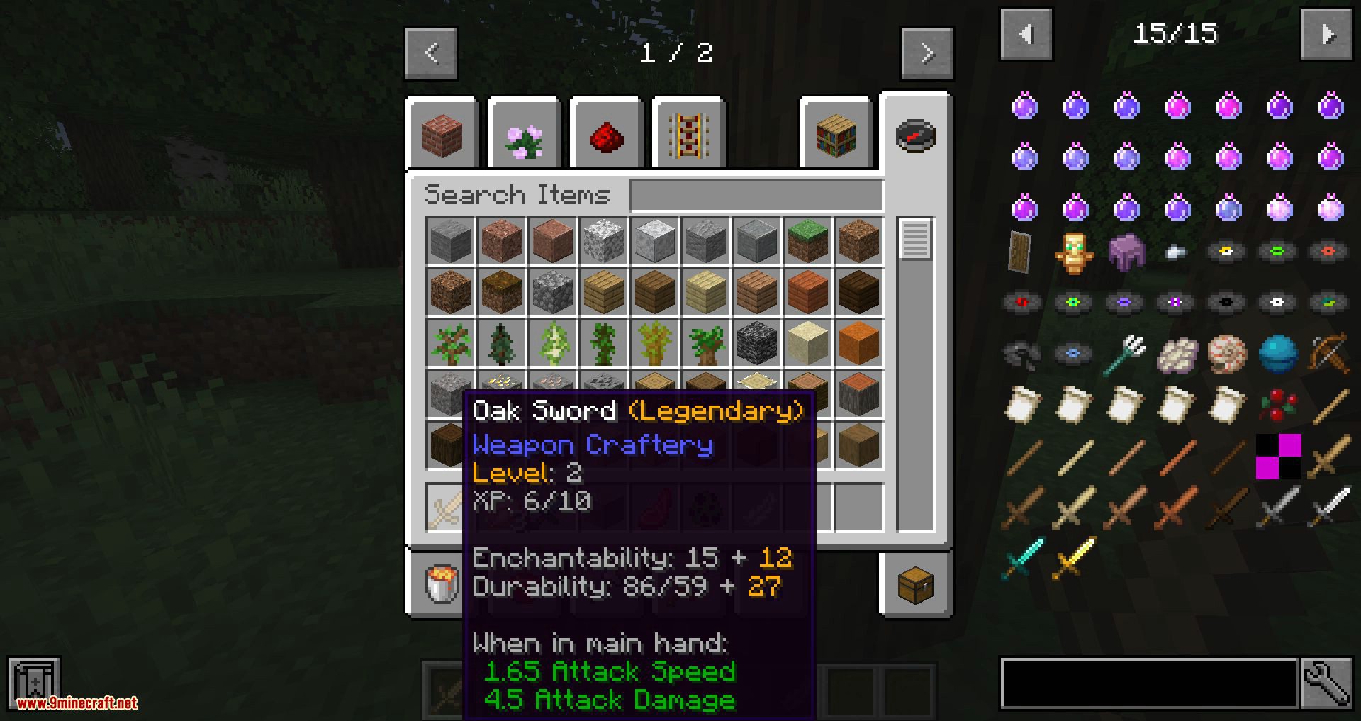 Weapon Craftery Mod 1.14.4, 1.14.3 (Weapons with Level and Rarity System) 8