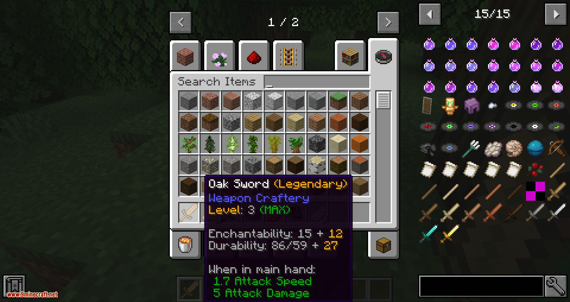 Weapon Craftery Mod 1.14.4, 1.14.3 (Weapons with Level and Rarity System) 9