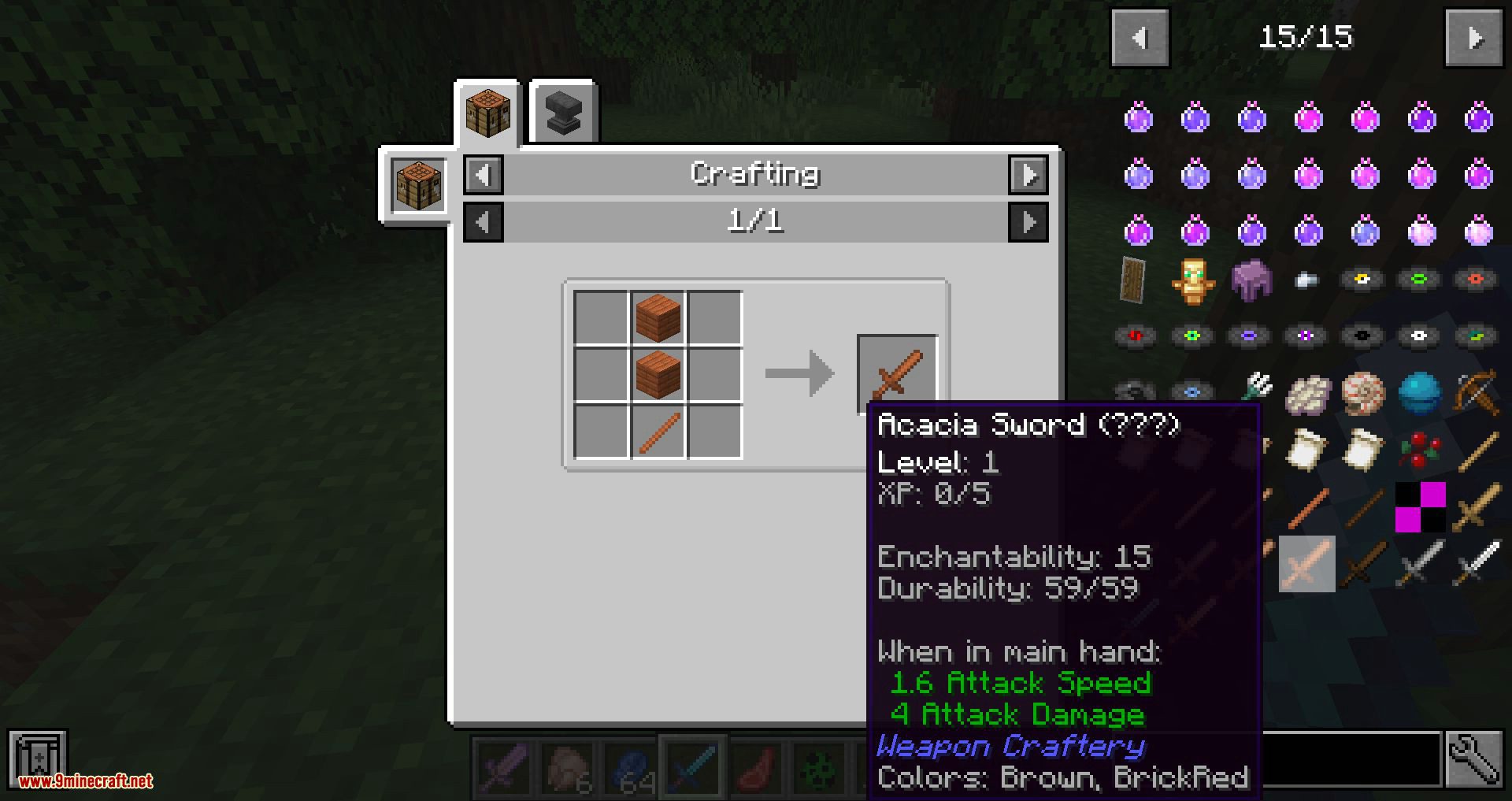 Weapon Craftery Mod 1.14.4, 1.14.3 (Weapons with Level and Rarity System) 12