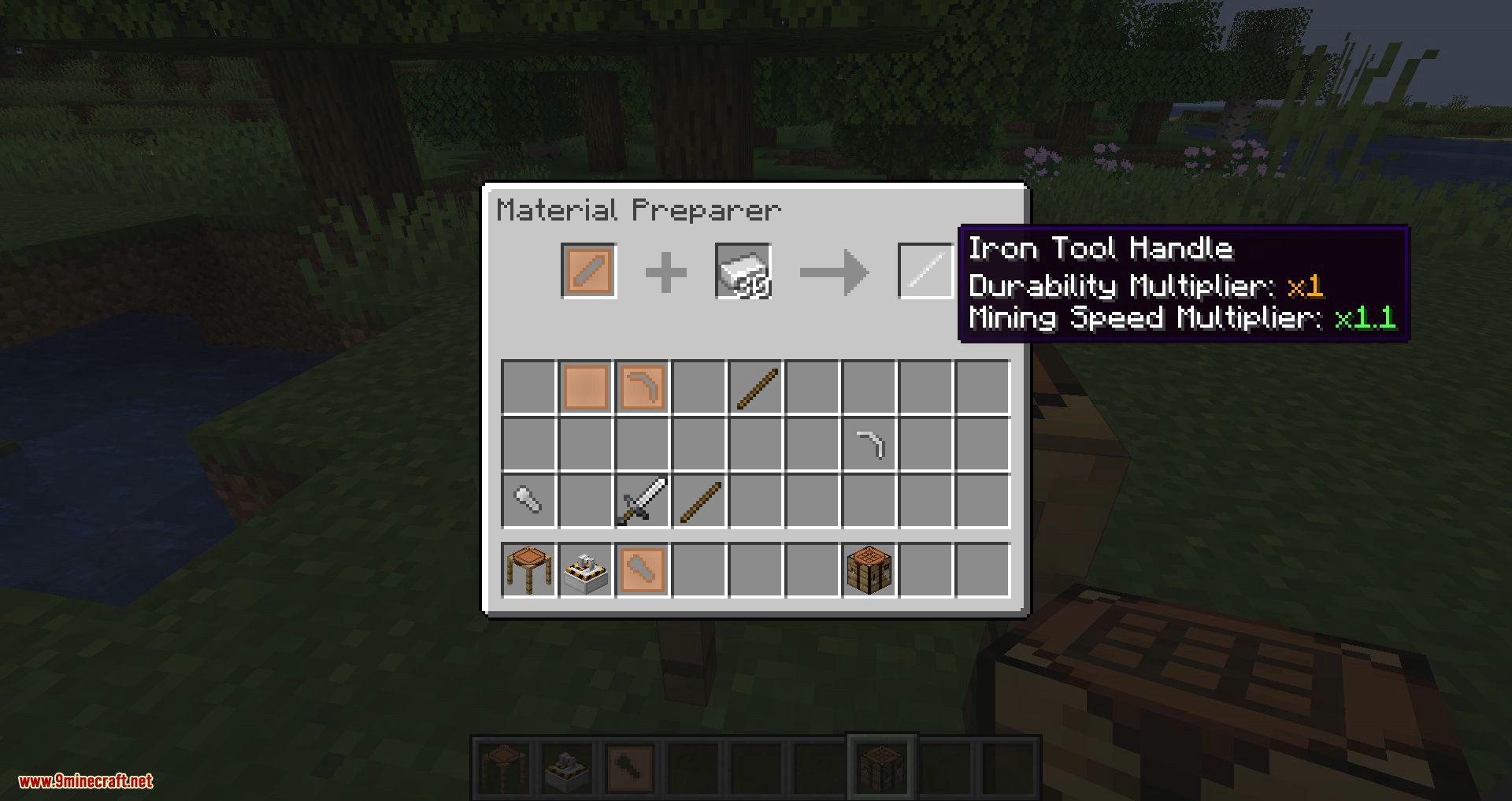 Materialisation Mod 1.16.5, 1.15.2 (Craft Tools with Any Materials) 10