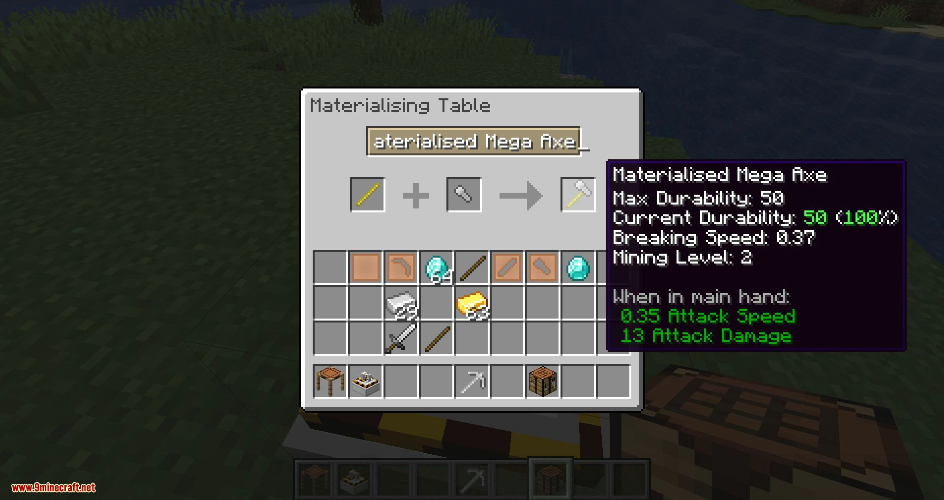 Materialisation Mod 1.16.5, 1.15.2 (Craft Tools with Any Materials) 12