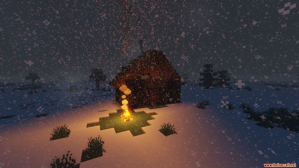 Snowy Log Cabin Map 1.14.4 for Minecraft 4