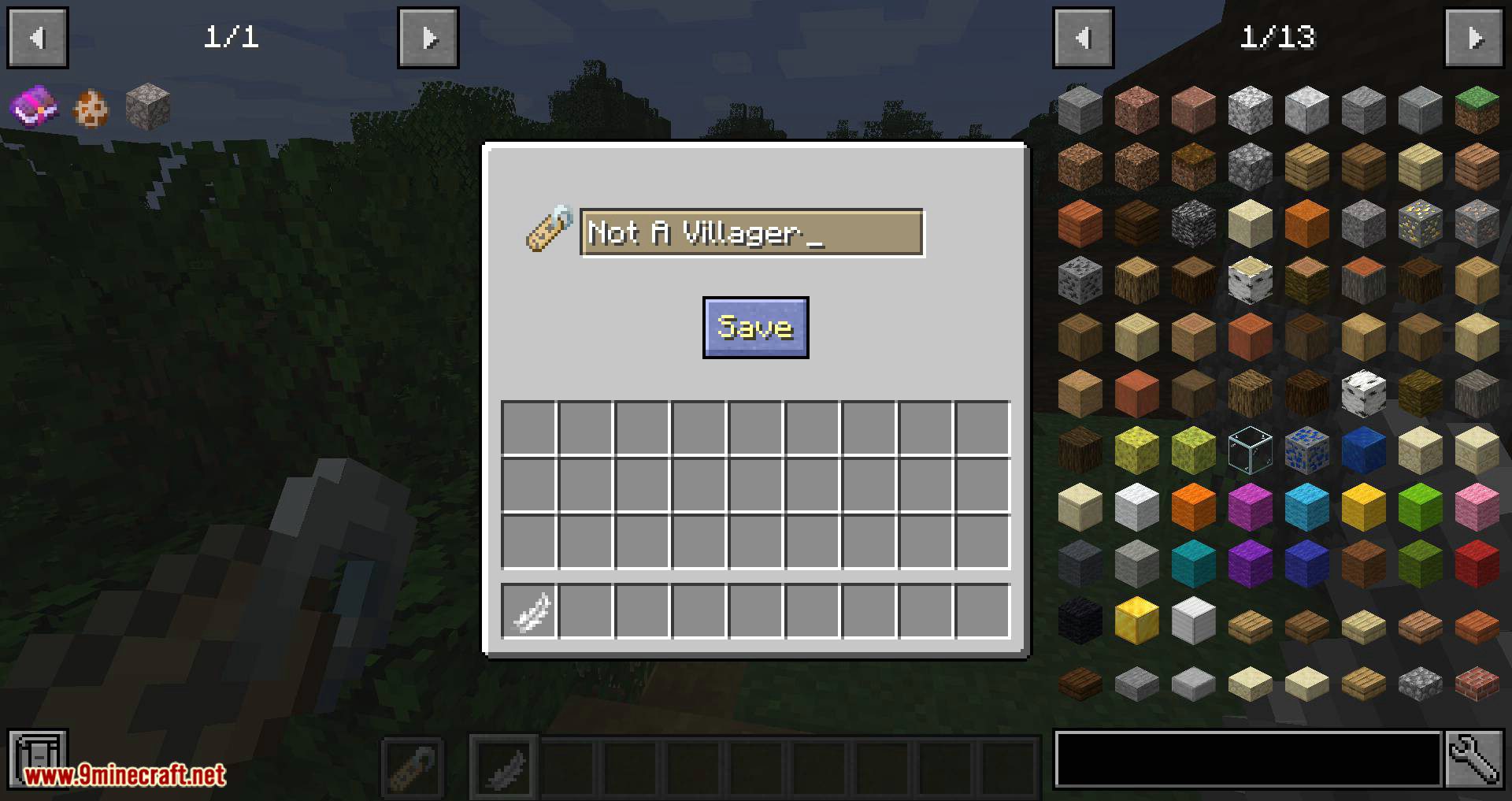 Nametags Without Anvils Mod 1.15.1, 1.14.4 (Rename a Nametag with Only a Feather) 10