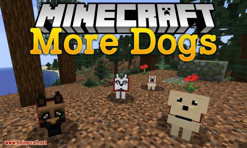 More Dogs Mod 1.15.2, 1.14.4 (More Dog Breeds to Minecraft) Thumbnail