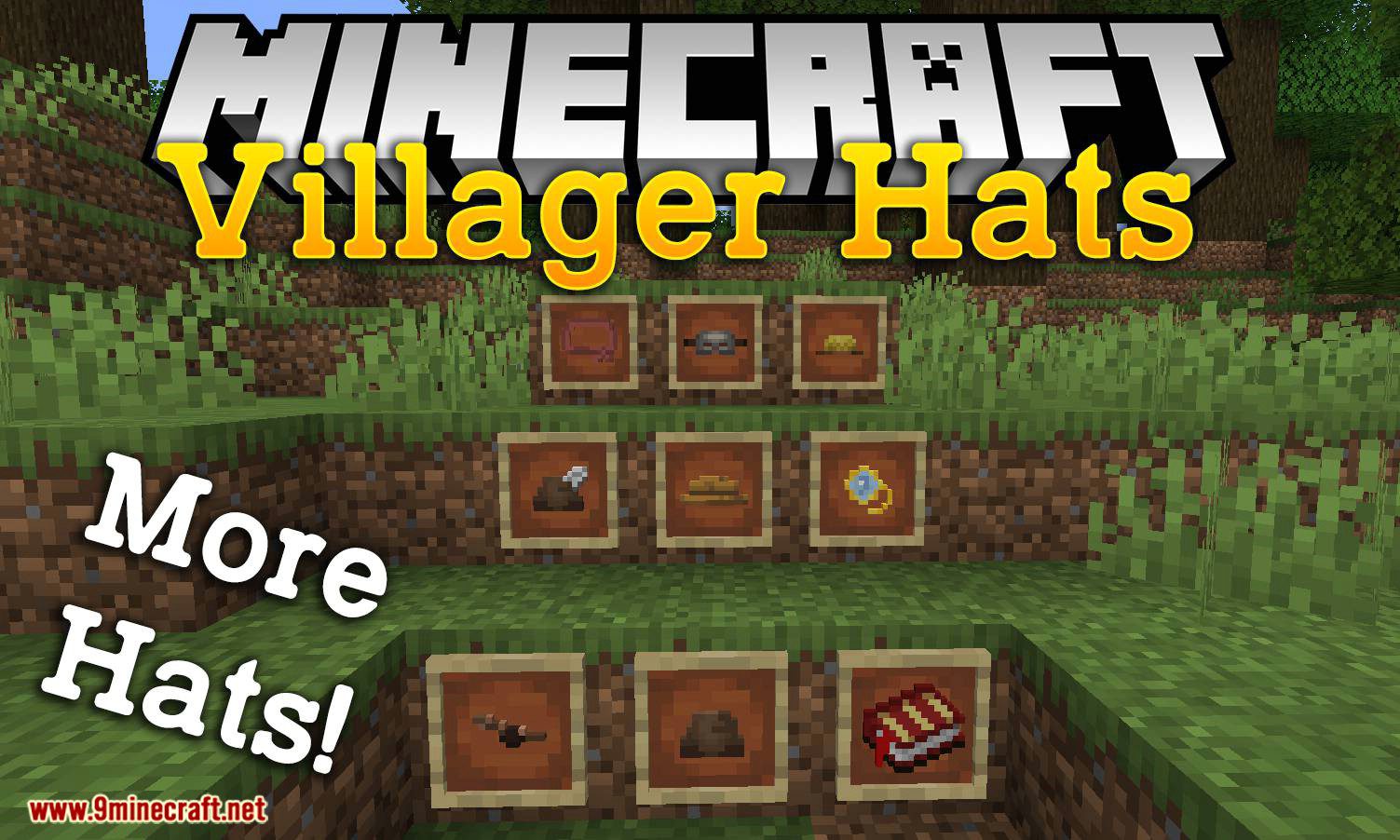 Villager Hats Mod (1.20.4, 1.19.4) - Draftable & Wearable Villager Hats 1