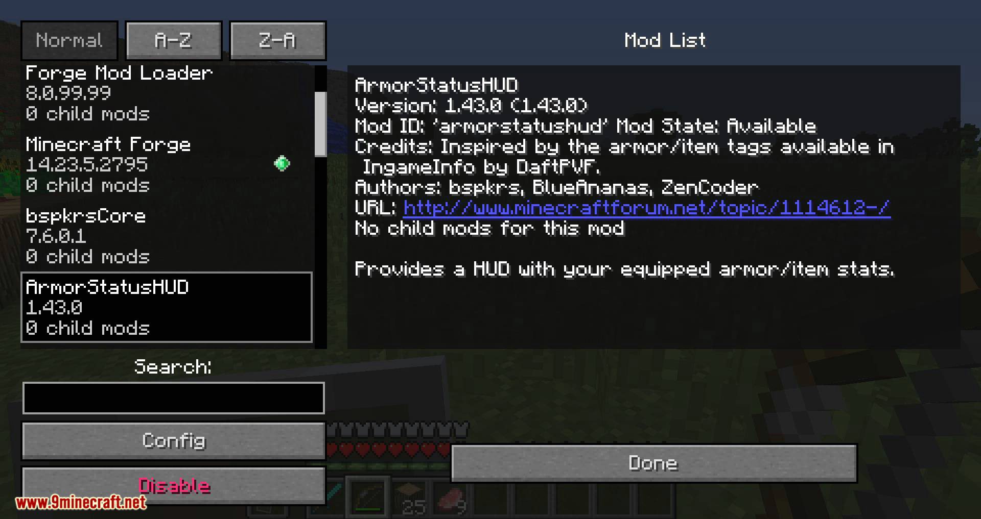 ArmorStatusHUD Updated Mod 1.12.2, 1.10.2 (Provides a HUD with Your Equipped Armor/Items Stats) 11