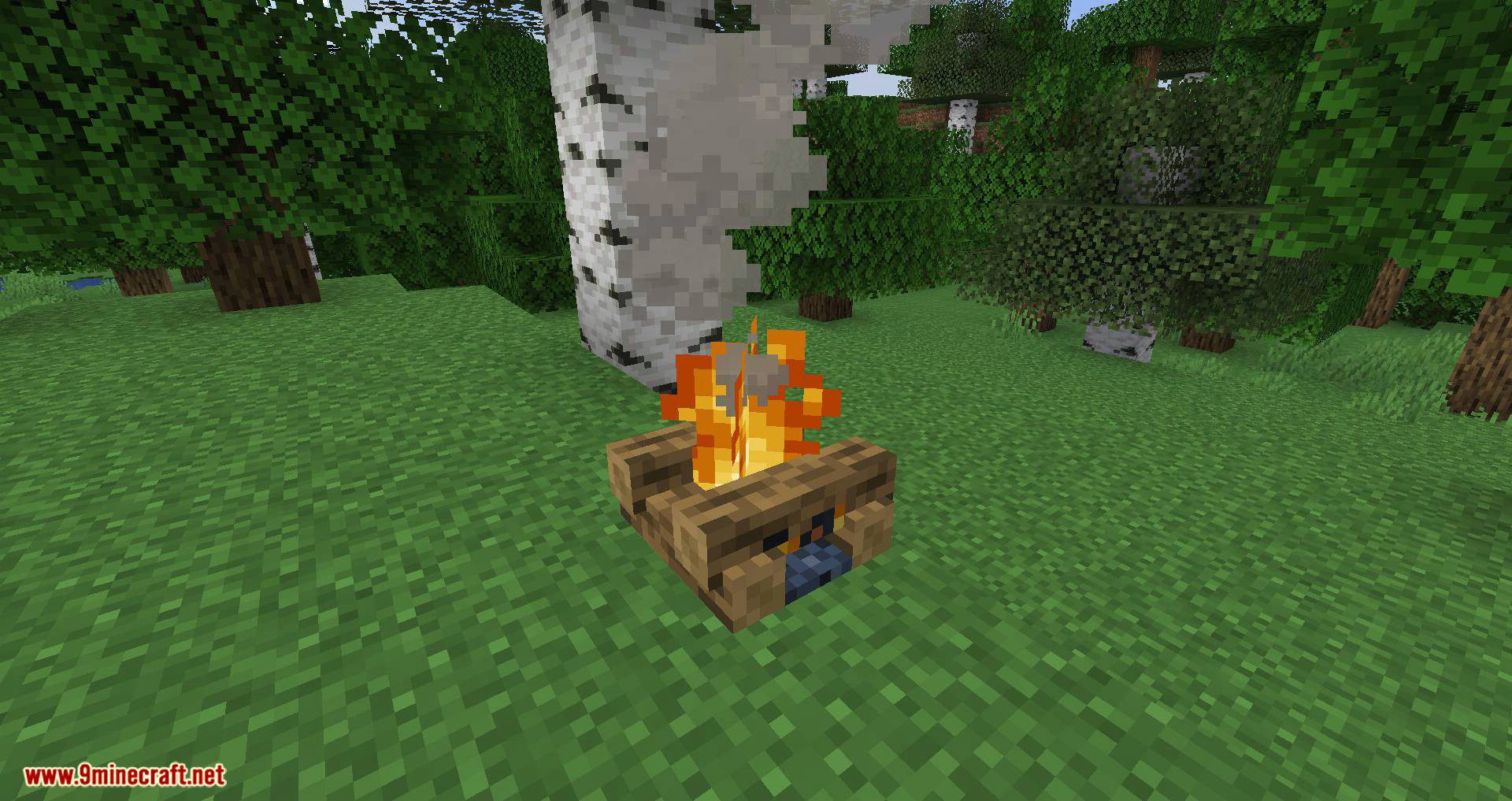 Campfire Torches Mod (1.19.3, 1.16.4) - Light Sticks into Torches on the campfire 2