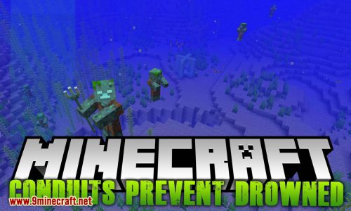 Conduits Prevent Drowned Mod (1.20.4, 1.19.4) – Build Your Underwater City in Peace Thumbnail