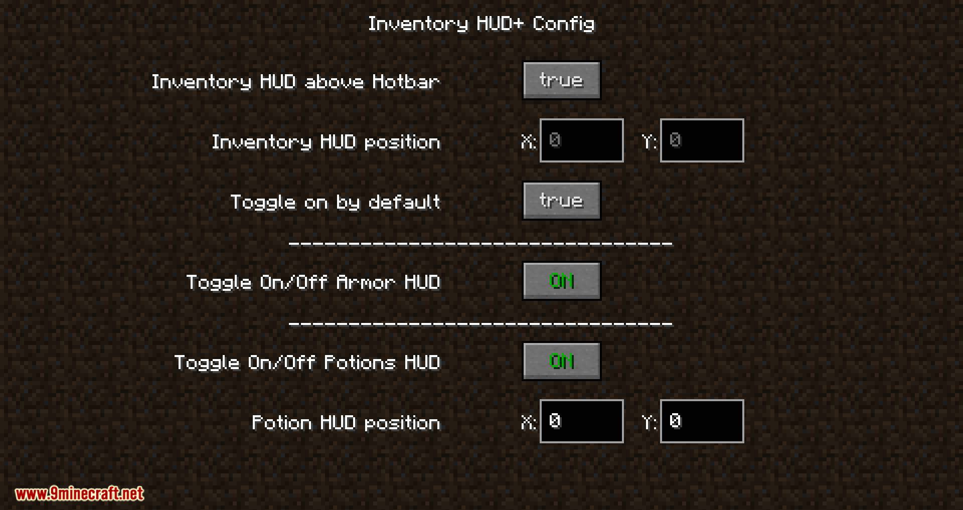 Inventory HUD+ Mod (1.20.2, 1.19.4) - Show Inventory to HUD 12