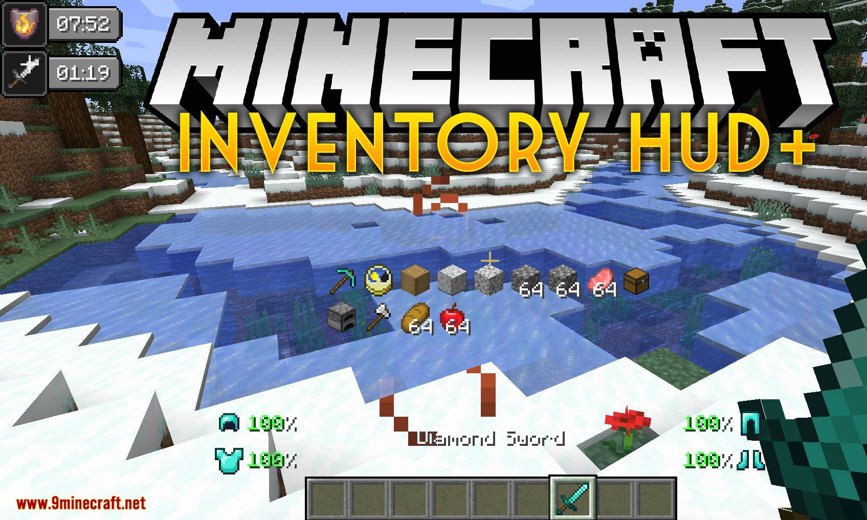 Inventory HUD+ Mod (1.20.2, 1.19.4) - Show Inventory to HUD 1