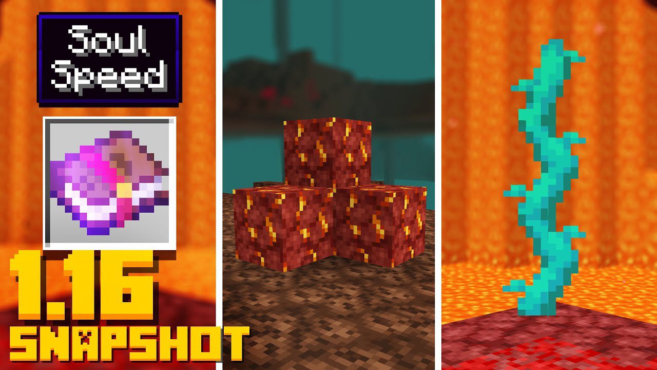 Minecraft 1.16 Snapshot 20w11a (Soul Speed Enchantment, Nether Gold Ore) 1