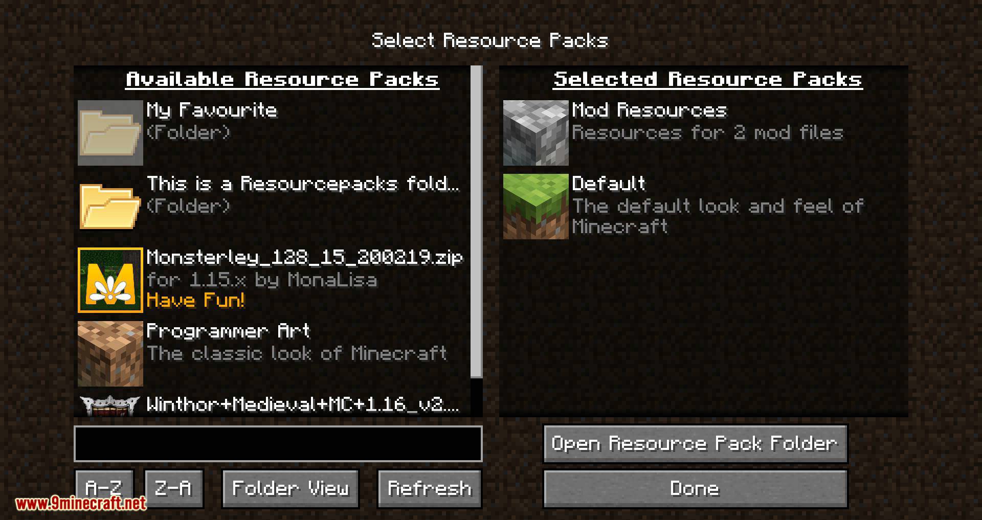 Resource Pack Organizer Mod (1.16.5, 1.15.2) - Make Your Life Easier 8